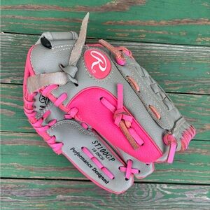 Rawlings Girls Storm Softball Glove 10" Gray Pink